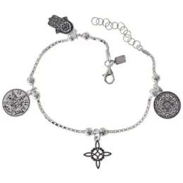 Pulsera de Protección en Plata de Ley 925m de 17.5 cm. Tetragramatón
