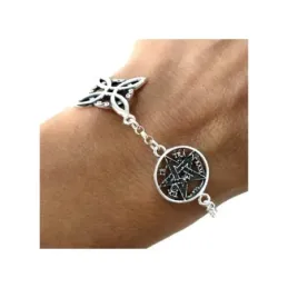 Nudo de Bruja y Tetragramatón Pulsera Protectora en Plata de Ley 925m
