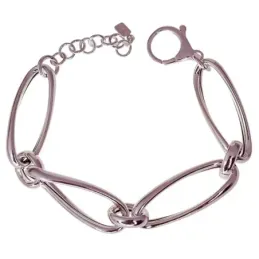 Pulsera en Plata de Ley 925m de 17 cm. con eslabones grandes huecos d