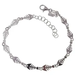 Pulsera en Plata de Ley 925m de 16 cm. con raspas de pescado de 11 x