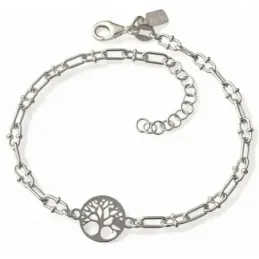 Pulsera Árbol de la Vida en Plata Ley 925m de 17 cm.cadena forzada ma