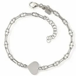 Pulsera en Plata Ley 925m de 17 cm. cadena forzada hueca de 4 mm. det