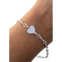 Pulsera en Plata Ley 925m de 17 cm. cadena forzada hueca de 4 mm. det