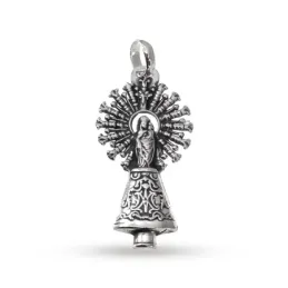 Colgante plata ley 925m 35mm. medalla Virgen Pilar [AA8471]