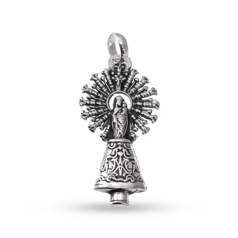 Colgante plata ley 925m 35mm. medalla Virgen Pilar [AA8471]