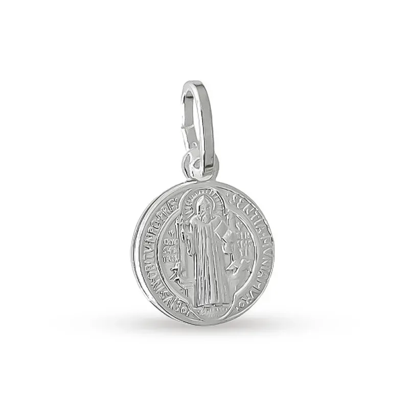 Medalla plata ley 925m San Benito 15mm. doble cara redonda [AB1941]