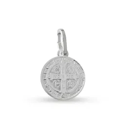 Medalla plata ley 925m San Benito 15mm. doble cara redonda [AB1941]