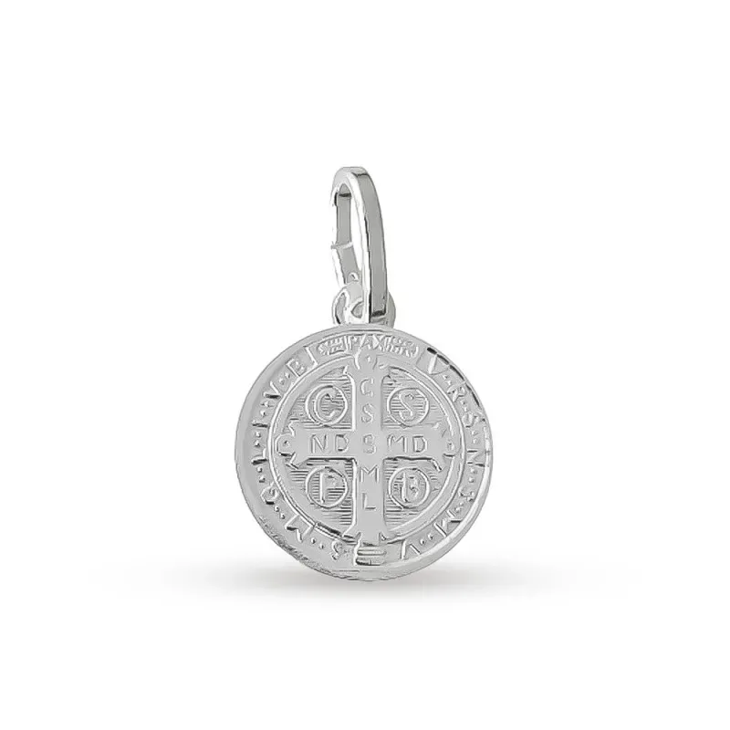 Medalla plata ley 925m San Benito 15mm. doble cara redonda [AB1941]