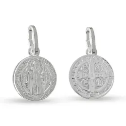 Medalla plata ley 925m San Benito 15mm. doble cara redonda [AB1941]