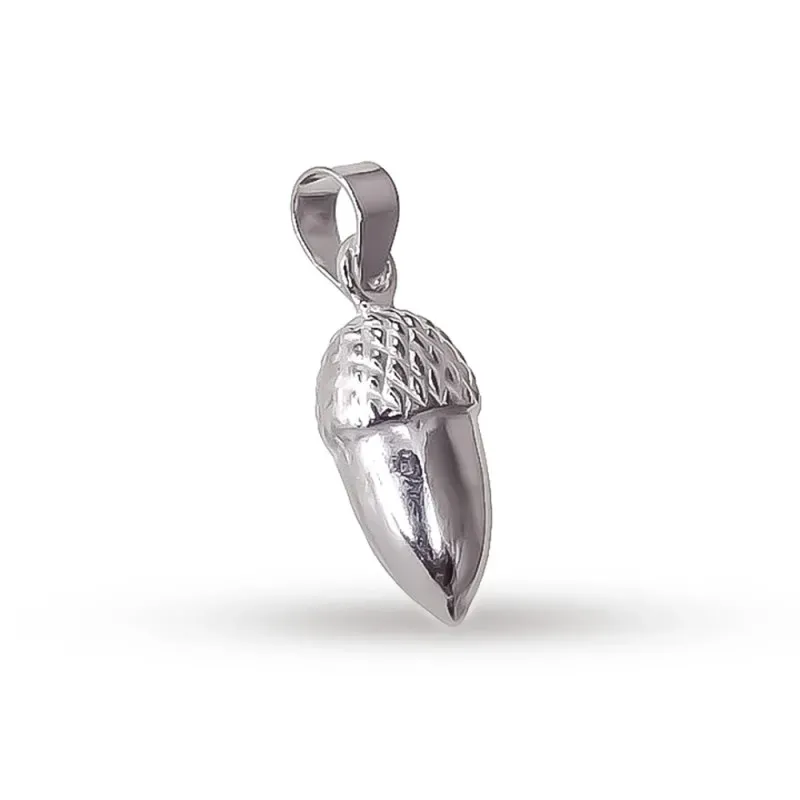 Colgante plata ley 925m 15mm. bellota pequeña troquel [AA7559]