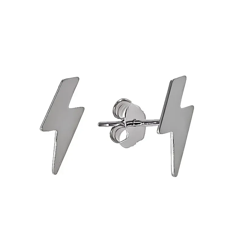 Pendientes plata Ley 925m rayos 12x5mm. lisos cierre presión mujer [AC1216]