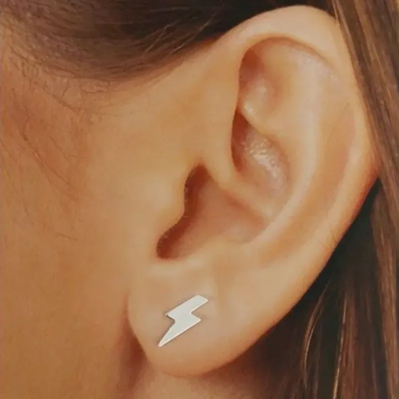 Pendientes plata Ley 925m rayos 12x5mm. lisos cierre presión mujer [AC1216]