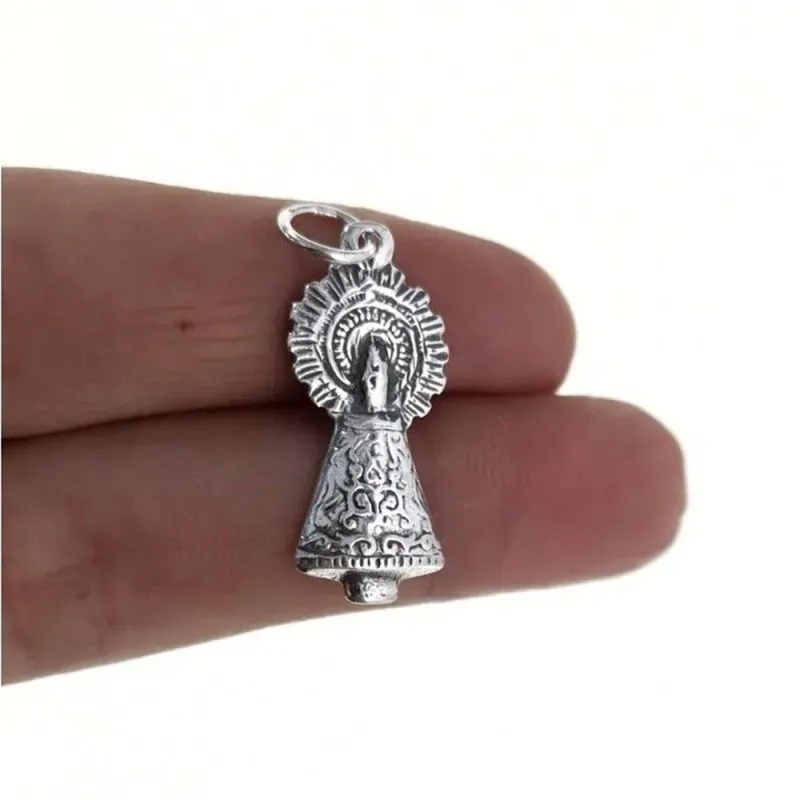 Colgante plata ley 925m 25mm. Virgen Pilar pequeño [AA8213]