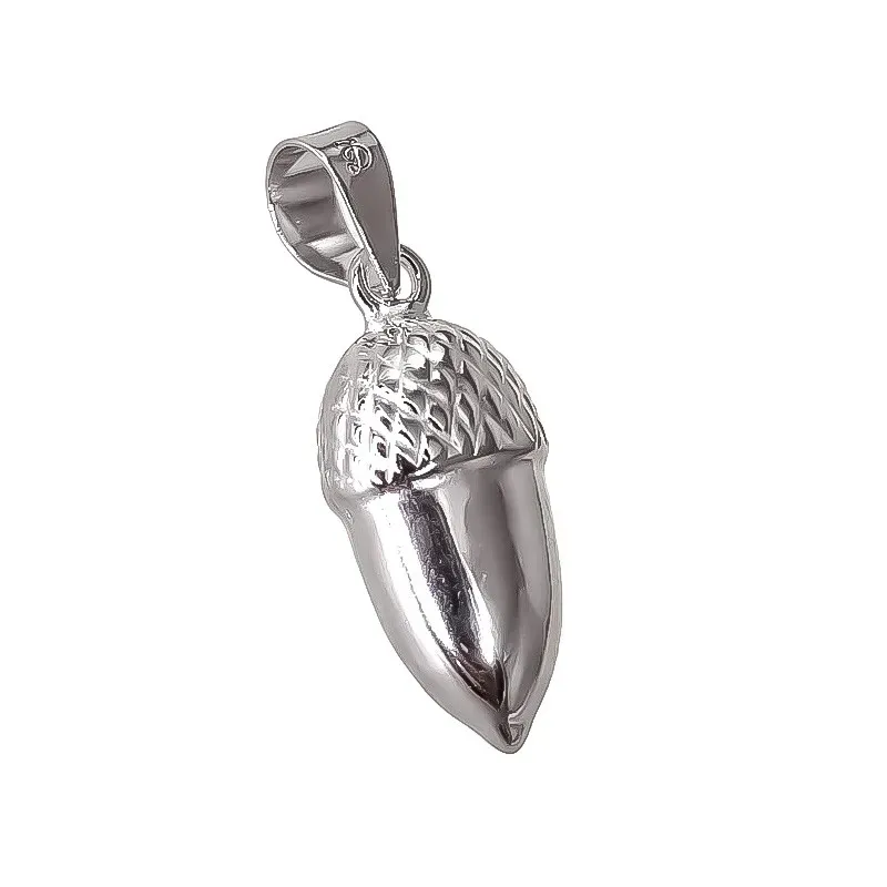 Colgante plata Ley 925m bellota grande troquel [AB1153]