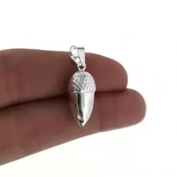 Colgante plata Ley 925m bellota grande troquel [AB1153]