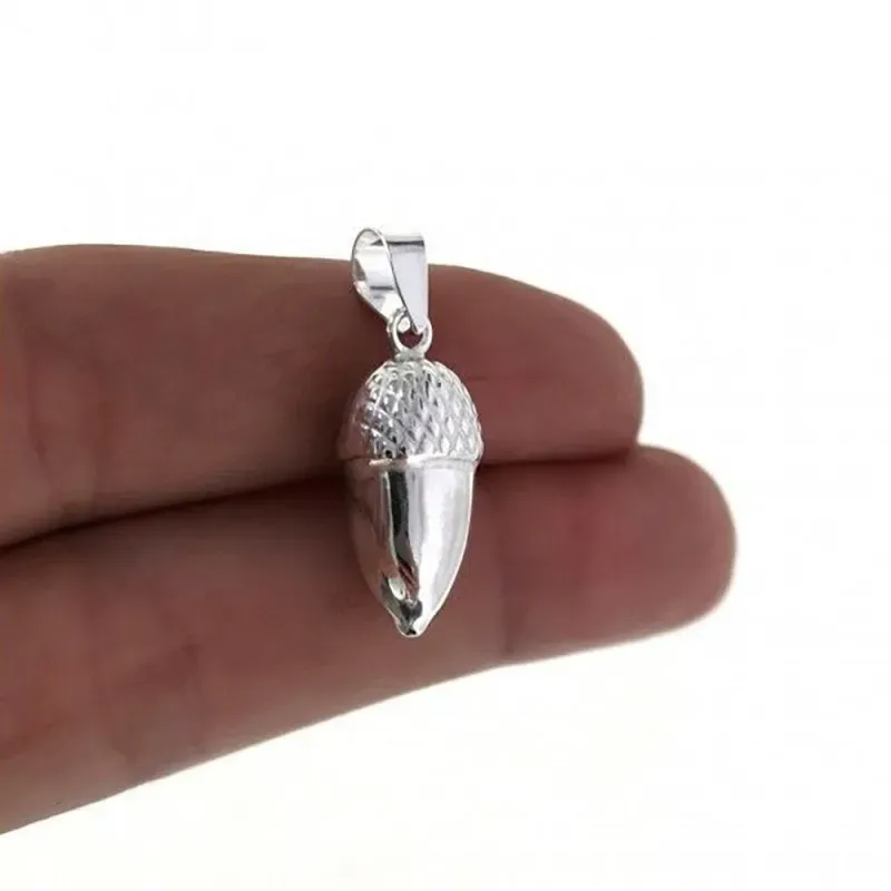 Colgante plata Ley 925m bellota grande troquel [AB1153]