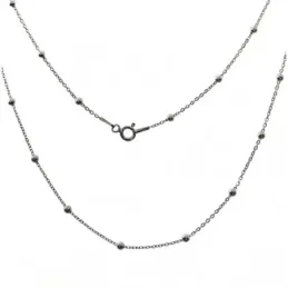 Cadena plata ley 925m lisa 45cm. combinada bolitas 0.25mm. [AB0390]