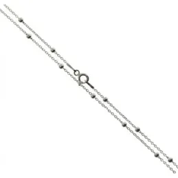 Cadena plata ley 925m lisa 45cm. combinada bolitas 0.25mm. [AB0390]