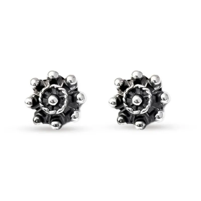 Pendientes plata Ley 925m charro oxidado 10mm. [AB1181]