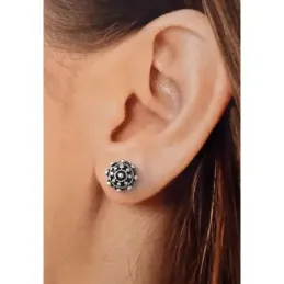 Pendientes plata Ley 925m charro oxidado 10mm. [AB1181]