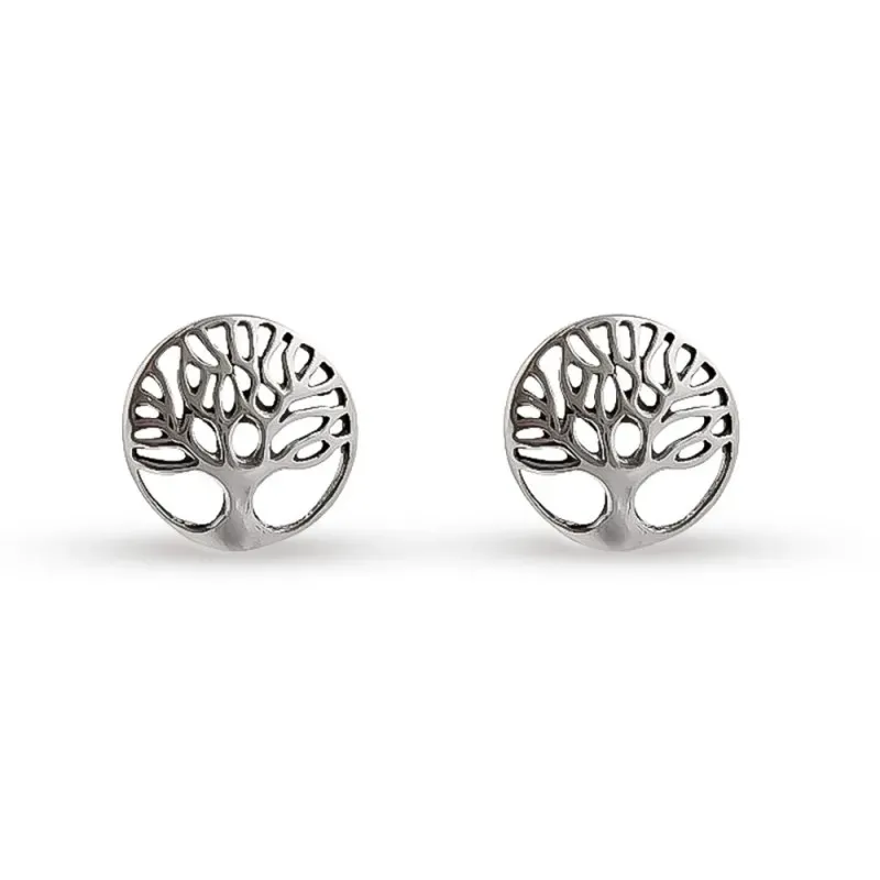 Pendientes plata Ley 925m árbol vida [AB1372]