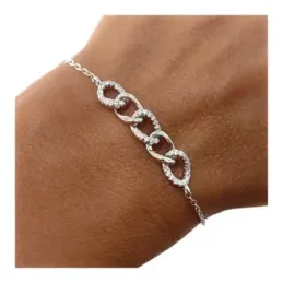 Pulsera en Plata de Ley 925m con 16 cm. cadena forzada combinada barb