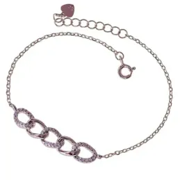 Pulsera en Plata de Ley 925m con 16 cm. cadena forzada combinada barb