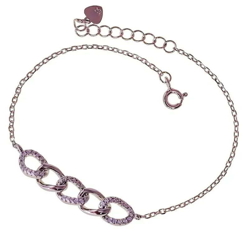 Pulsera en Plata de Ley 925m con 16 cm. cadena forzada combinada barb