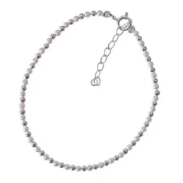 Pulsera en Plata de Ley 925m con 17 cm. bolas lisas combinadas perlas
