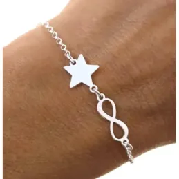 Pulsera en Plata de Ley 925m con 16 cm. cadena rolo símbolo infinito