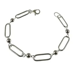 Pulsera en Plata de Ley 925m con 19.5 cm. asas huecas alargadas con b