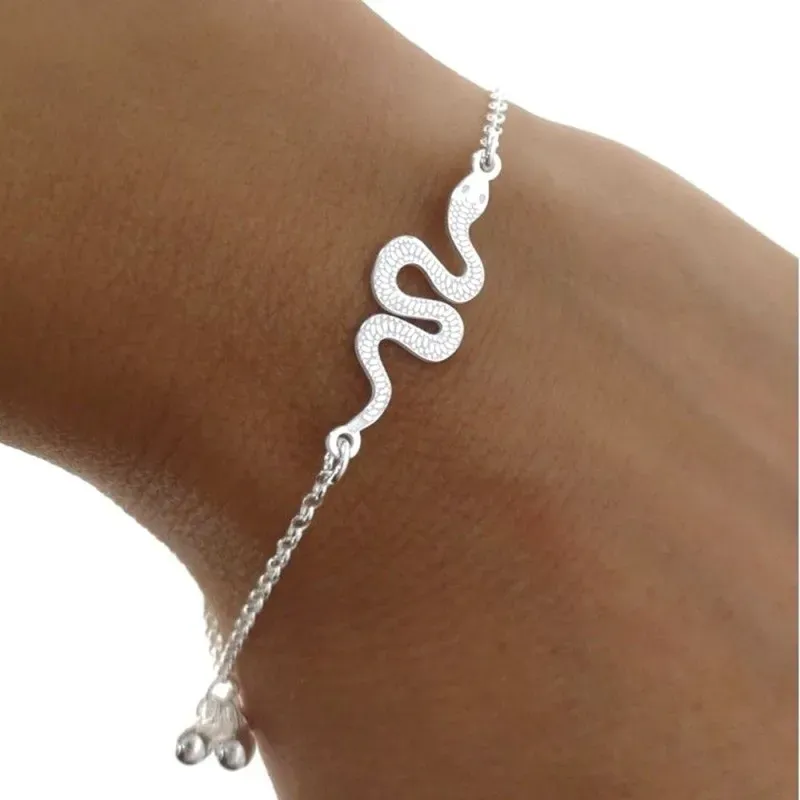 Pulsera Plata Ley 925m de 17 cm. cadena rolo serpiente 30 mm. con bol