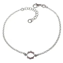 Pulsera Plata Ley 925m de 17 cm. con detalle ovalado ondulado de 8 mm