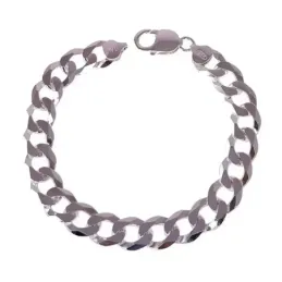 Pulsera en Plata Ley 925m para hombre de 22 cm. cadena barbada de 11