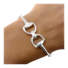 Pulsera Plata de Ley 925m con 19.5 cm. cadena rolo detalle estribo 5
