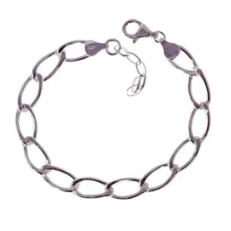 Pulsera en Plata de Ley 925m con 18 cm. cadena bilbao de 7.2 mm. anch