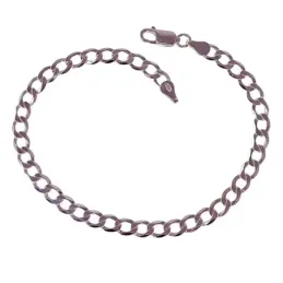 Pulsera en Plata Ley 925m con 20 cm. cadena barbada 4.8 mm. ancho