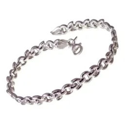 Pulsera Plata de Ley 925m con 20 cm. eslabones ancho 6 mm.