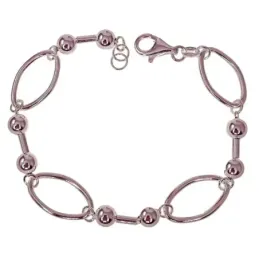 Pulsera en Plata de Ley 925m con 19 cm. eslabones grandes huecos de 2