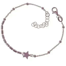 Pulsera Plata Ley 925m con 16.5 cm. bolas 2.5 mm. toneles 2 mm. estre