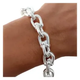 Pulsera en Plata Ley 925m de 21.5 cm. con estribos de 10.5 mm.