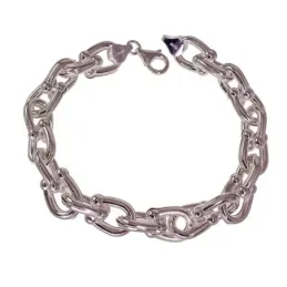 Pulsera en Plata Ley 925m de 21.5 cm. con estribos de 10.5 mm.