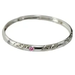 Pulsera Rígida de Media Caña en Plata Ley 925m con 65 mm. de diámetro