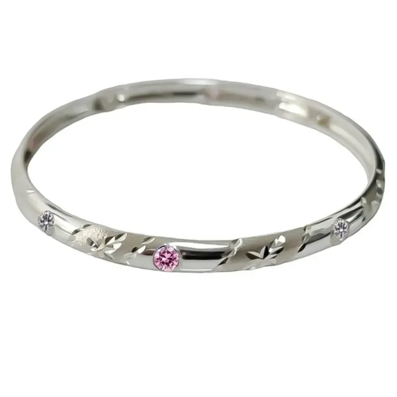 Pulsera Rígida de Media Caña en Plata Ley 925m con 65 mm. de diámetro