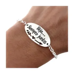 Pulsera Madres e Hijas en Plata de Ley 925m con 16 cm. mensaje HIJA S
