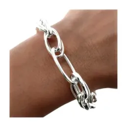 Pulsera de Plata Ley 925m con eslabones grandes huecos