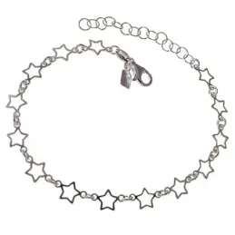 Pulsera Plata de Ley 925m con 16.5 cm. estrellas caladas de 6 mm.