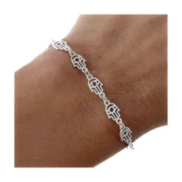 Pulsera Mano de Fátima en Plata de Ley 925m con 16.5 cm. tamaño amule