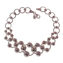 Pulsera en Plata de Ley 925m con 20 cm. asas tamaños combinados con b