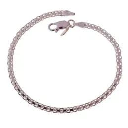 Pulsera Plata de Ley 925m con 18.5 cm. cadena bismark de 3 mm. ancho